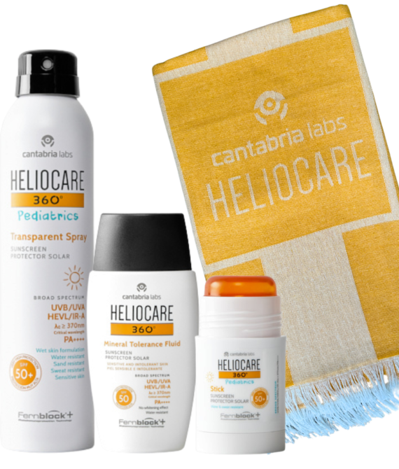 CANTABRIA LABS Heliocare rinkinys + vasariškas rankšluostis