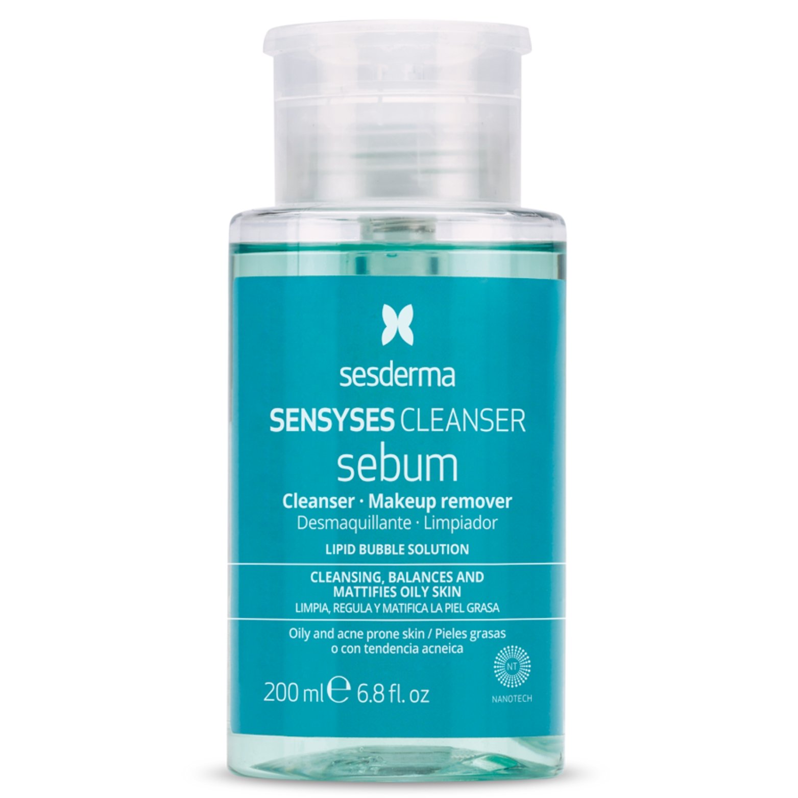 SESDERMA SENSYSES SEBUM LIPOSOMINIS VALIKLIS MIŠRIAI IR RIEBIAI ODAI, 200 ML