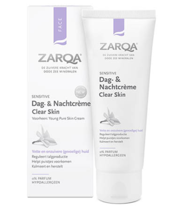 ZARQA CLEAR SKIN VEIDO KREMAS Į AKNĘ LINKUSIAI ODAI, 75 ML